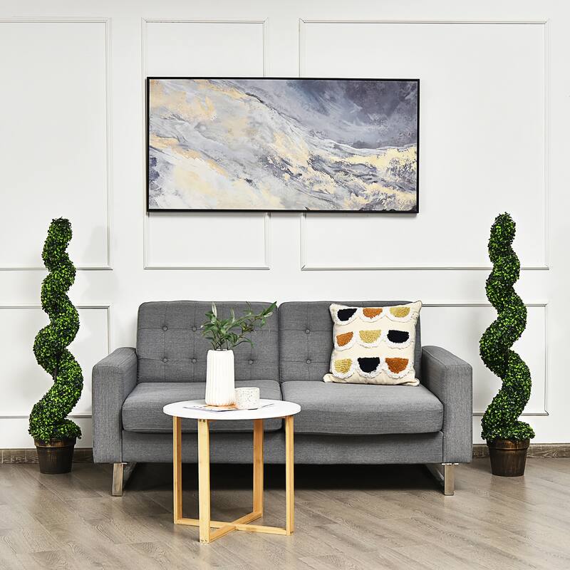 Costway 2 Pack 4FT Artificial Spiral Boxwood Topiary Tree Indoor - See details