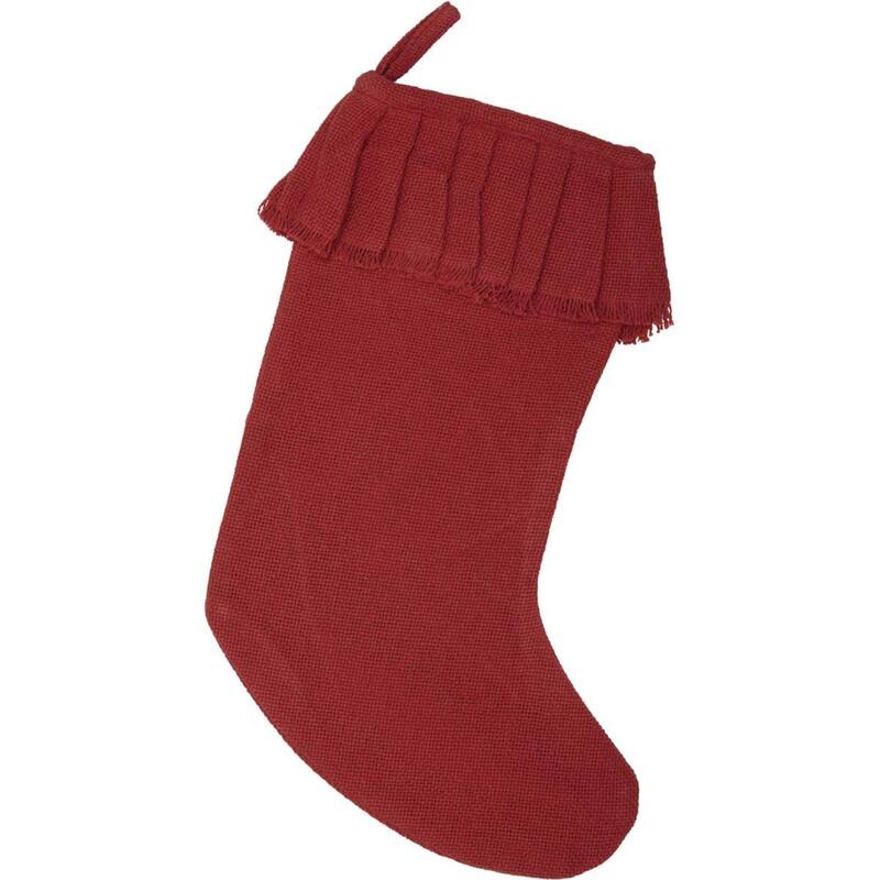 Festive Burlap Ruffled Stocking
