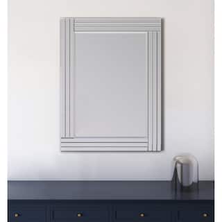 Waves 30x40 All-Glass Clear Rectangular Decorative Mirror