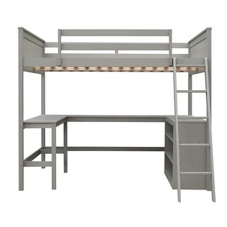 Full Loft Bed with Shelves & Desk - Ideal for Study Spaces
