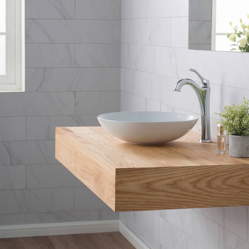 Kraus Viva 16-1/2" Circular Vitreous China Vessel Bathroom Sink with