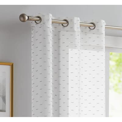 HomeRoots Set of Two 84" Silver Sprinkled Embellishment Window Curtain Panels - 84" x 76"