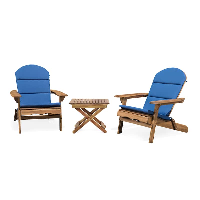Malibu Outdoor Acacia Wood Chat Set w/ Water-resistant Cushions by Christopher Knight Home