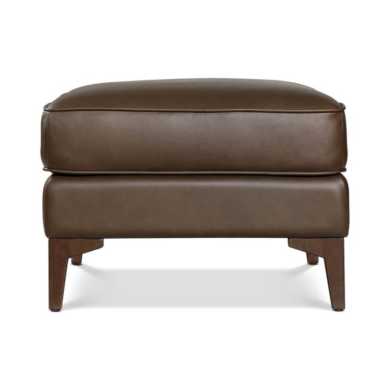 Poly & Bark Essex Genuine Italian Leather Rectangular Ottoman - Cocoa Brown