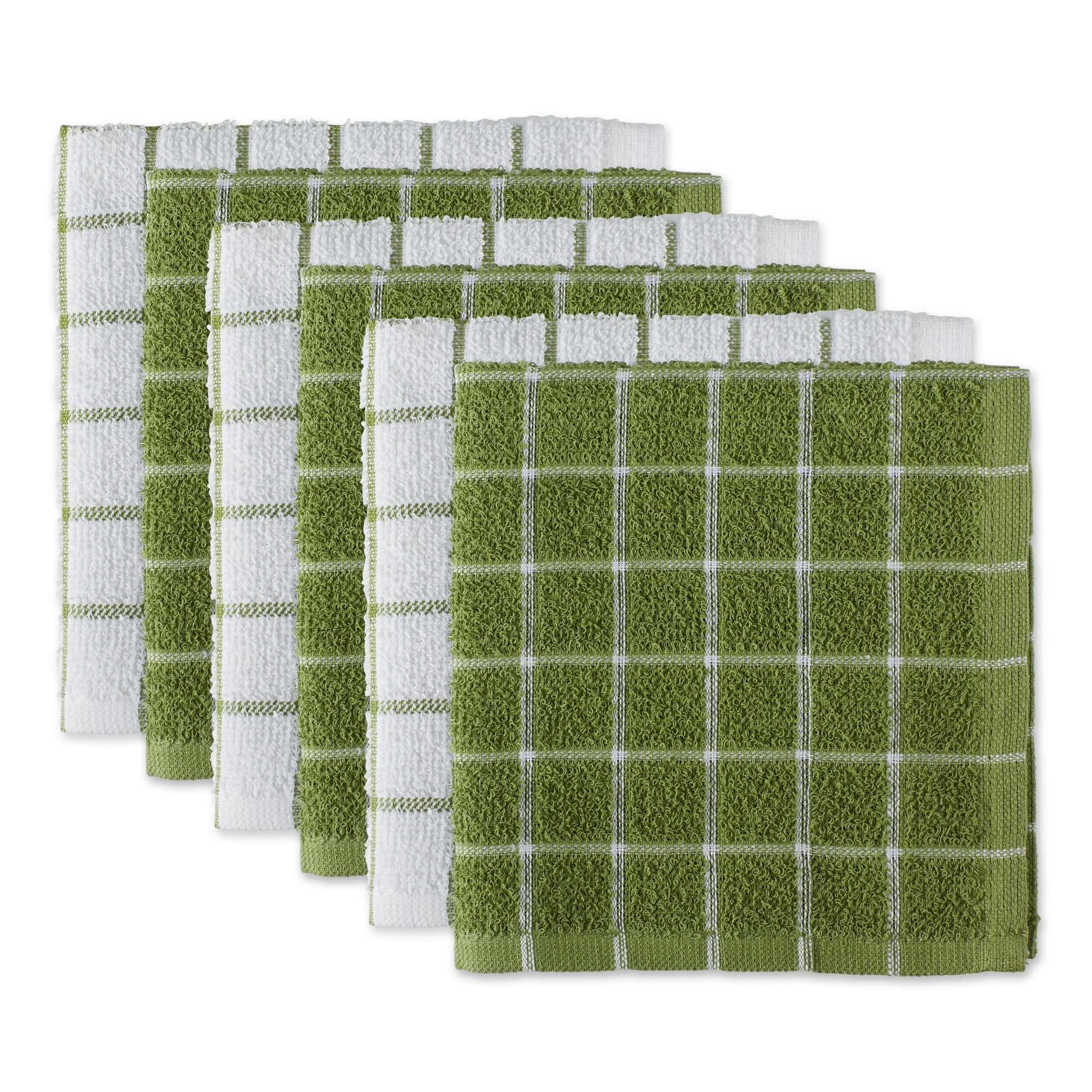 DII Antique Green Buffalo Check Dishtowel (Set of 3)