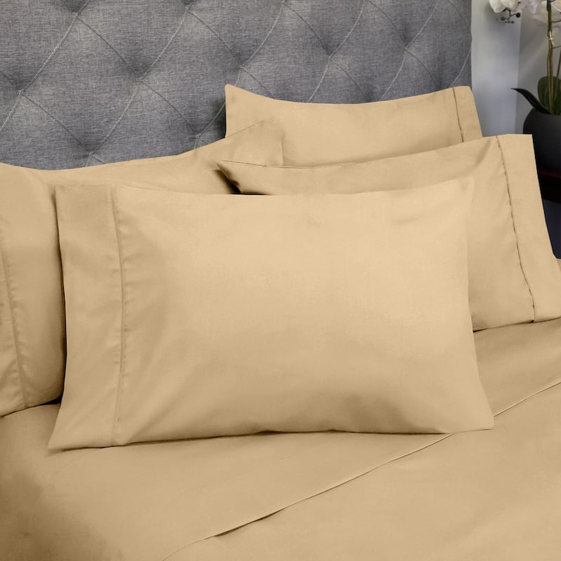 Sweet Home Collection 6 Piece Sheet Set, Deluxe Ultra Soft 1500 Series, Double Brushed Microfiber - Full - Camel