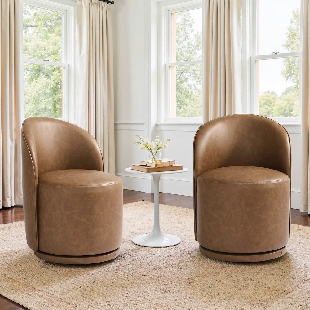 23" W Upholstered Swivel Side Chair for Dining Room Set of 2