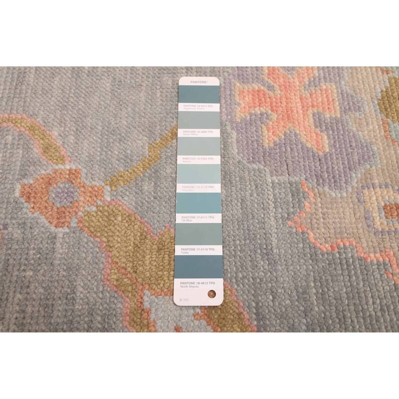 ECARPETGALLERY Hand-knotted Modern Oushak Sage Wool Rug - 8'11 x 11'11