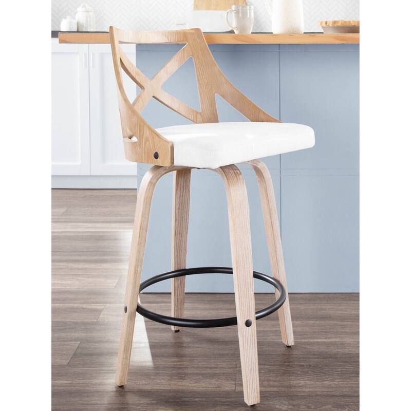 The Gray Barn Charlotte 26" Fixed-Height Counter Stool with Bent Wood Legs (Set of 2)