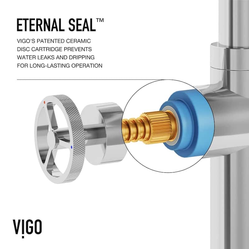 VIGO Cass 13" H Widespread Pull-Out Sprayer Kitchen Faucet