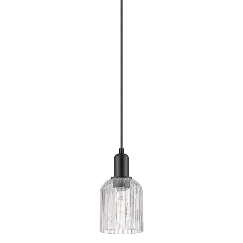 Innovations Lighting 716-1P-10-5 Bridal Veil Pendant Bridal Veil 5" - Matte Black / Clear