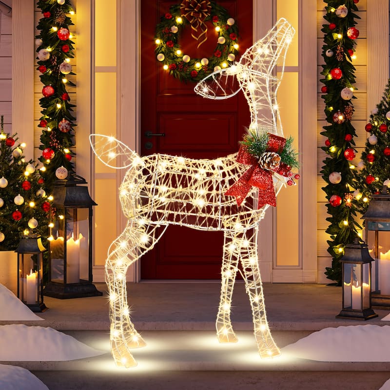 Lighted Christmas Reindeer Outdoor Christmas Decorations W LED Lights