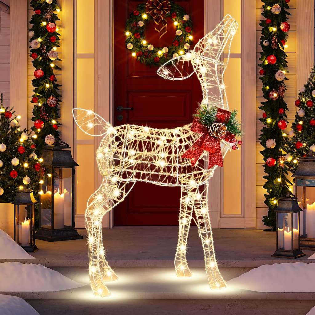 Lighted Christmas Reindeer Outdoor Christmas Decorations W LED Lights