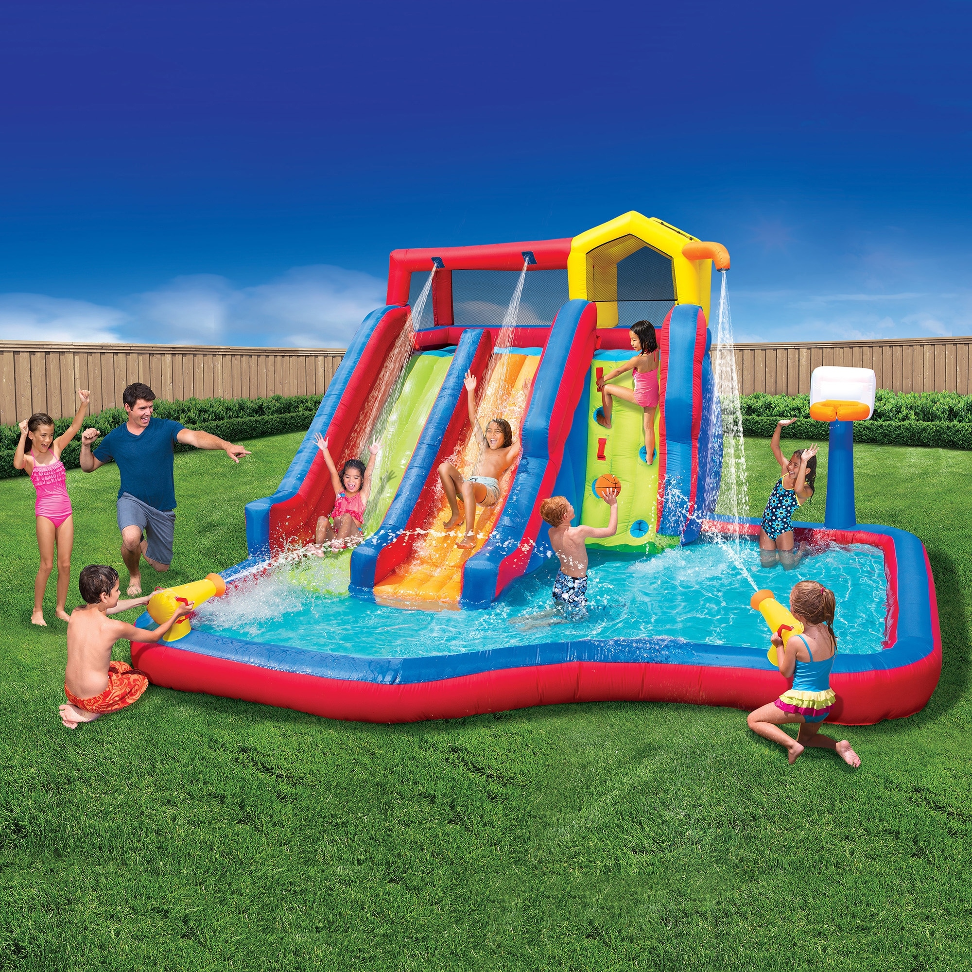 Banzai Twin Falls Inflatable Water Slide Banzai Double Drench