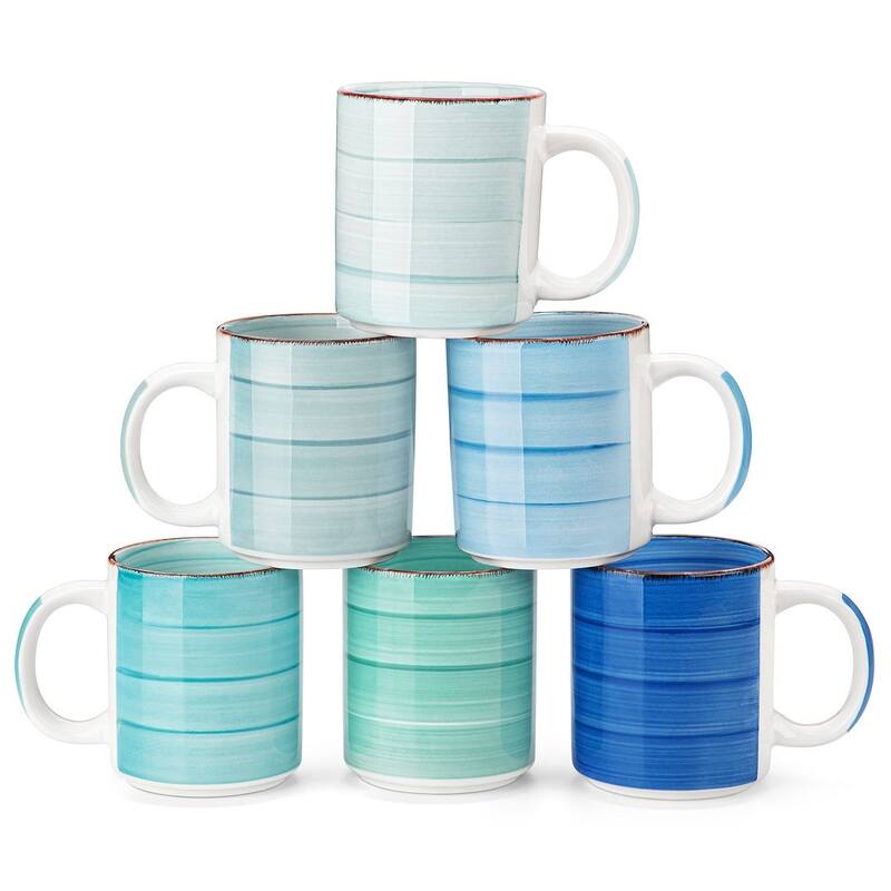 vancasso Bonita Stoneware Handpainted Spirals Pattern Dinnerware Set