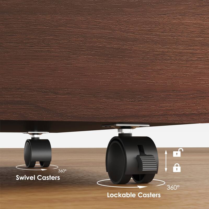 3-Drawer Vertical Filing Cabinet Rolling Wood Mobile File Cabinets Under Desk for Home Office with Casters (Fully Assembled)