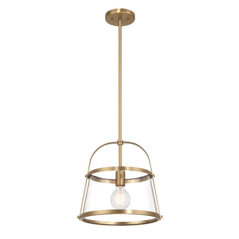 Fallon Metal and Clear Glass Ceiling Light - 13.1"L x 13.1"W x 13.3"H