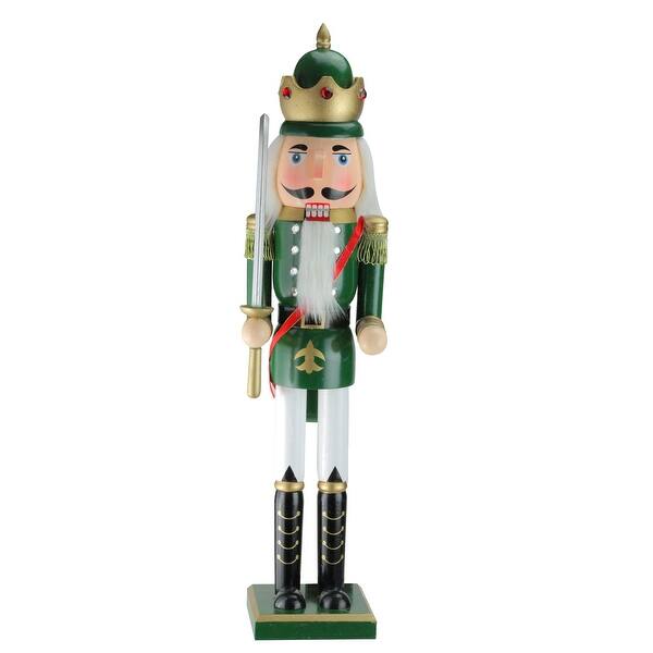 Shop 24 Green And Gold Christmas Nutcracker King With Sword Overstock 27699092