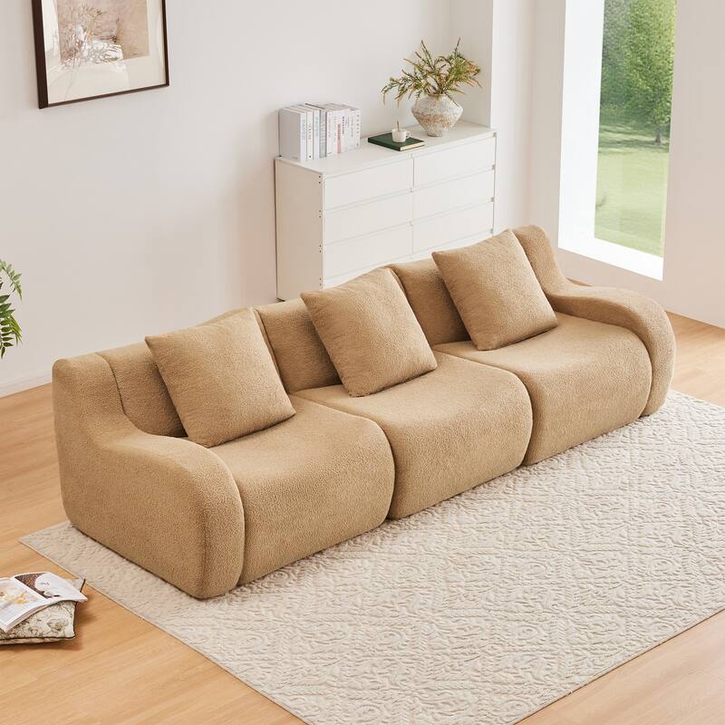 Teddy Fabric Anti-Slip Design Boneless Sofa