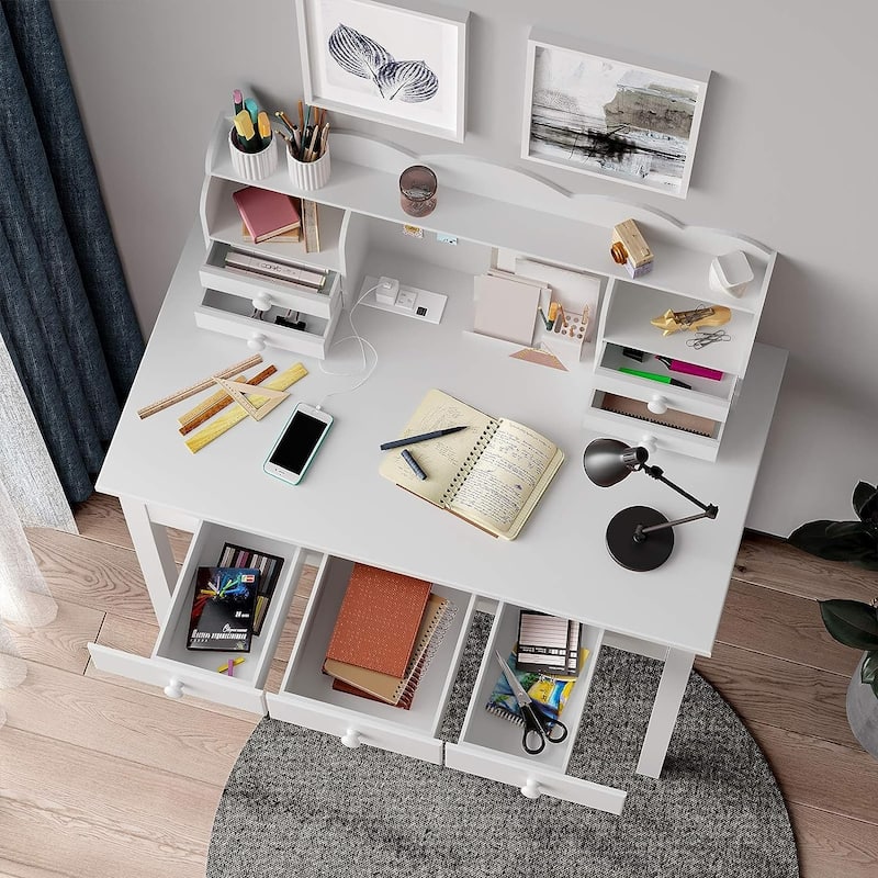 Computer Desk Home Office Desk Writing Desk 7 Drawers