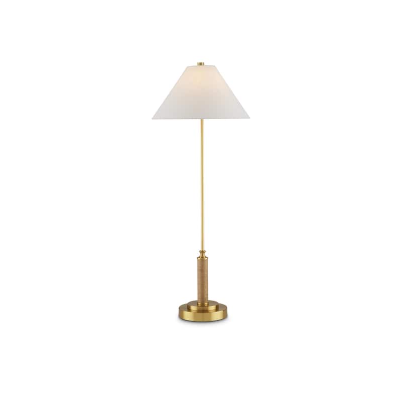 Currey & Company Ippolito Brass Console Lamp - 36.5"h x 14"dia
