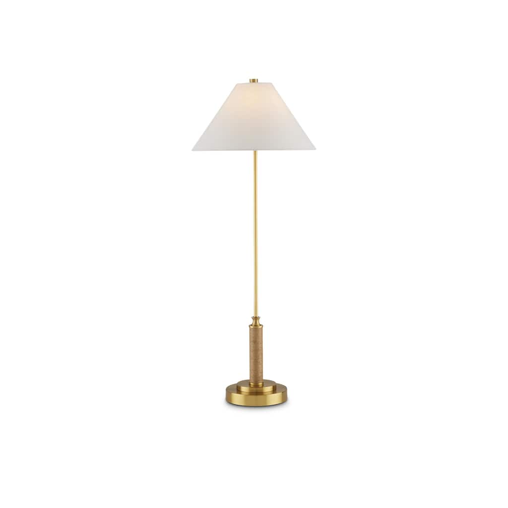 Currey & Company Ippolito Brass Console Lamp - 36.5"h x 14"dia