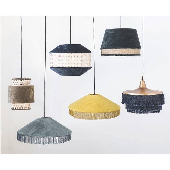 Mid Century Velvet Ceiling Light with Tassels