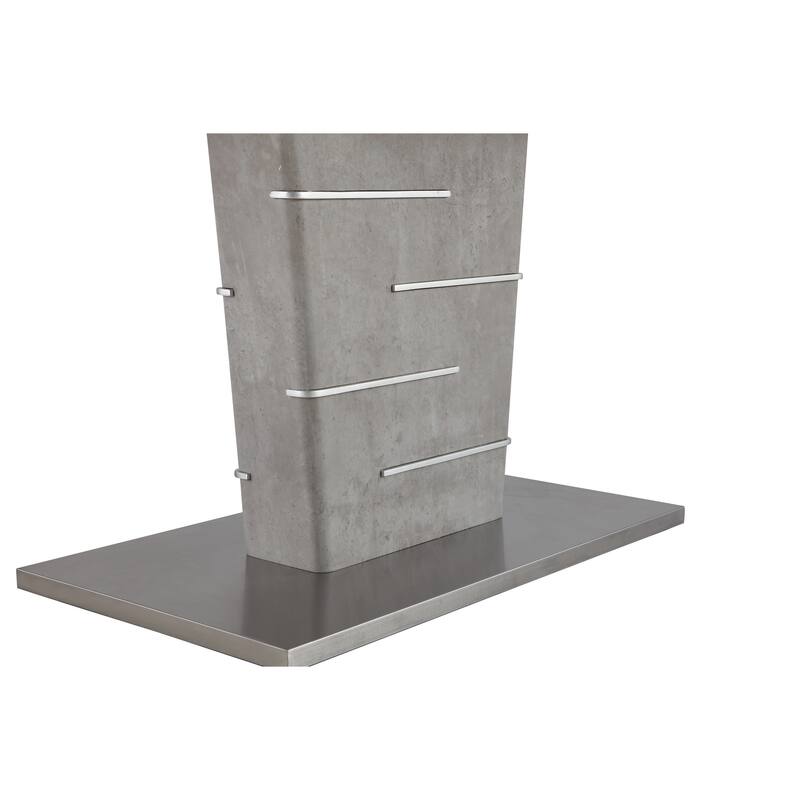 Somette Janice Faux Concrete Extendable Dining Table