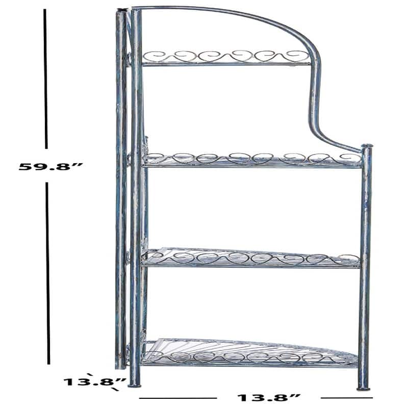 4-Tier Corner Shelf - 13.8"D x 13.8"W x 59.8"H
