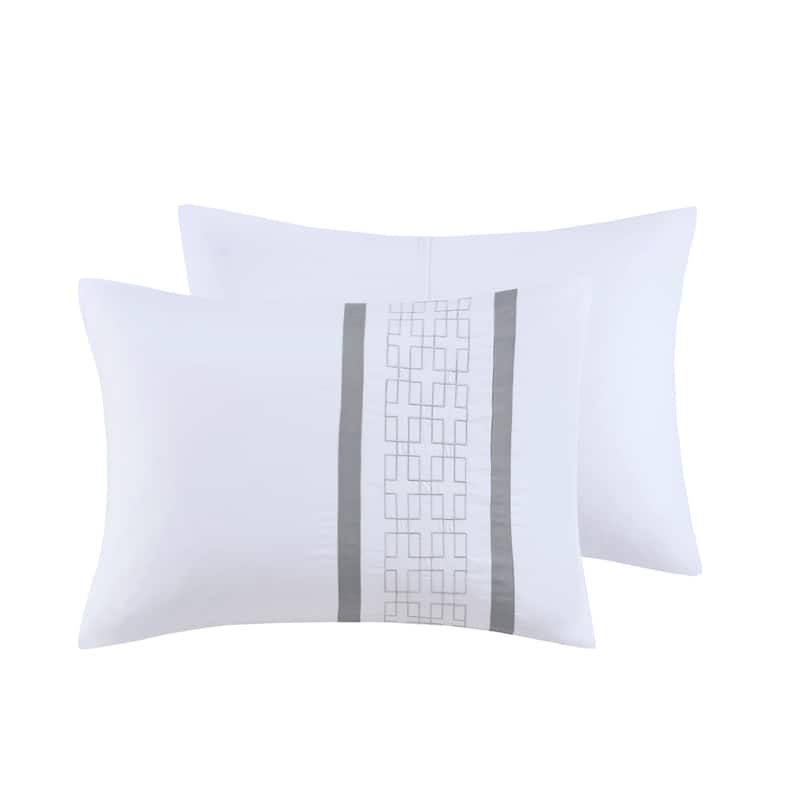 510 Design Kingwood Navy/ White 8 Piece Embroidered Comforter Set