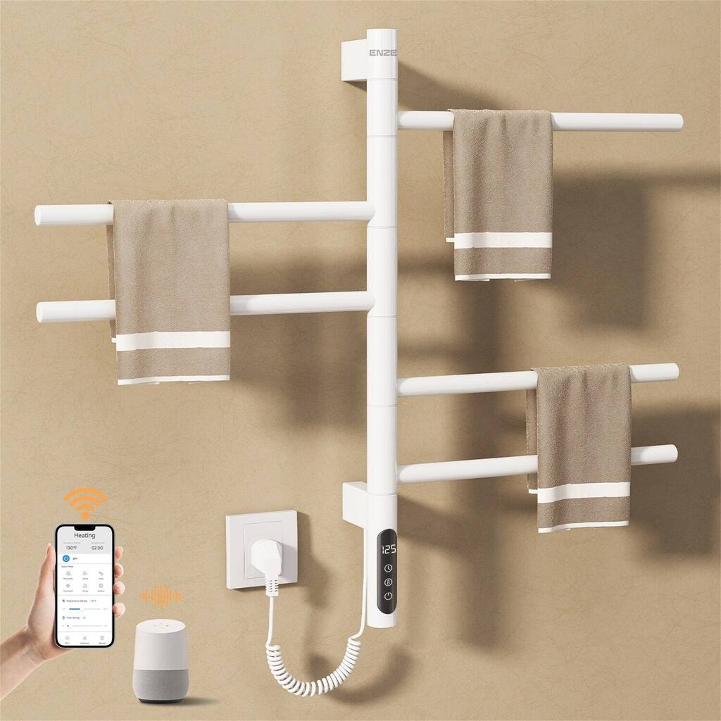 Smart Rotating Heated Towel Rack for Bathroom,Towel Warmer