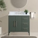 preview thumbnail 28 of 95, Vanity Art 36" Single Sink Bathroom Vanity Cabinet with Engineered Marble Countertop 36"/Brushed Nickel Handle - Vintage Green