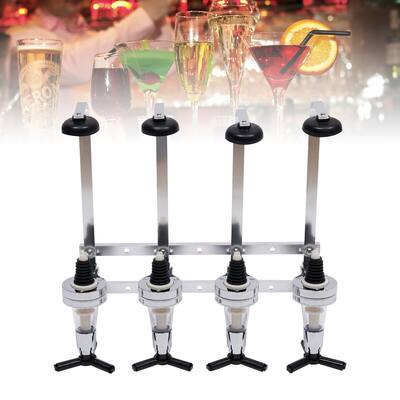 4 Head Mounted Drink Dispenser Bottle Beverage Bar Wine Rack - 15.37*4.33*14.18 in