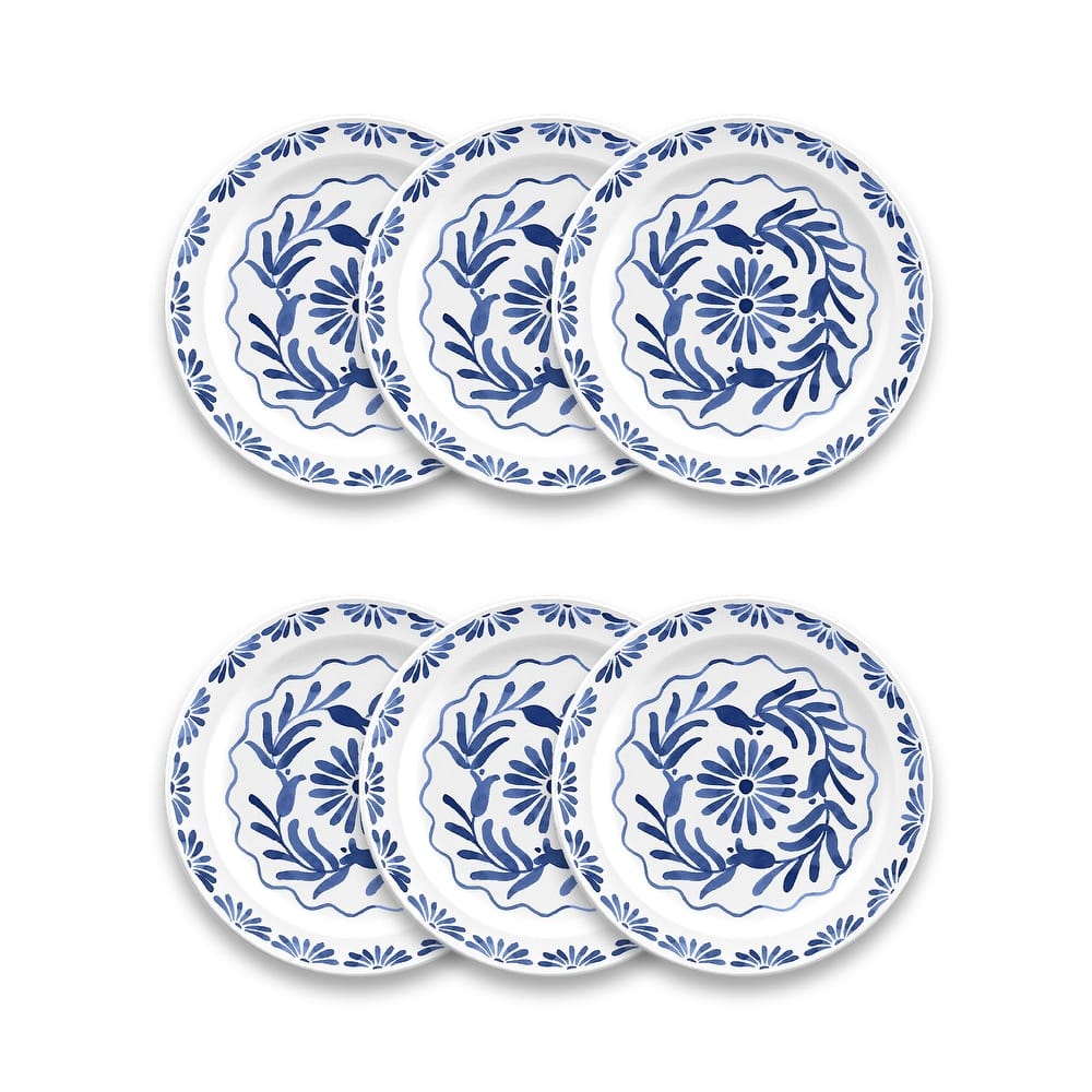 Abode Homewares Azul Melamine Salad Plate - Blue - 8.5" - Set of 6