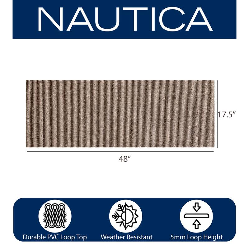 Nautica PVC Loop Utility Indoor/Outdoor Striped Mat