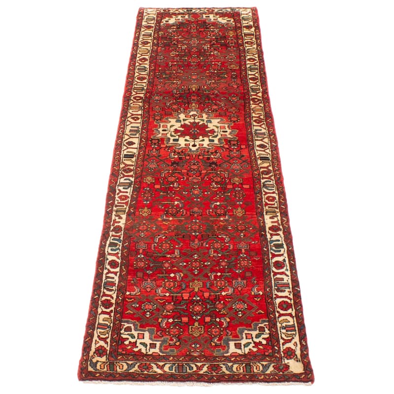 ECARPETGALLERY Hand-knotted Andelz Red Wool Rug - 2' 7" x 9' 7"