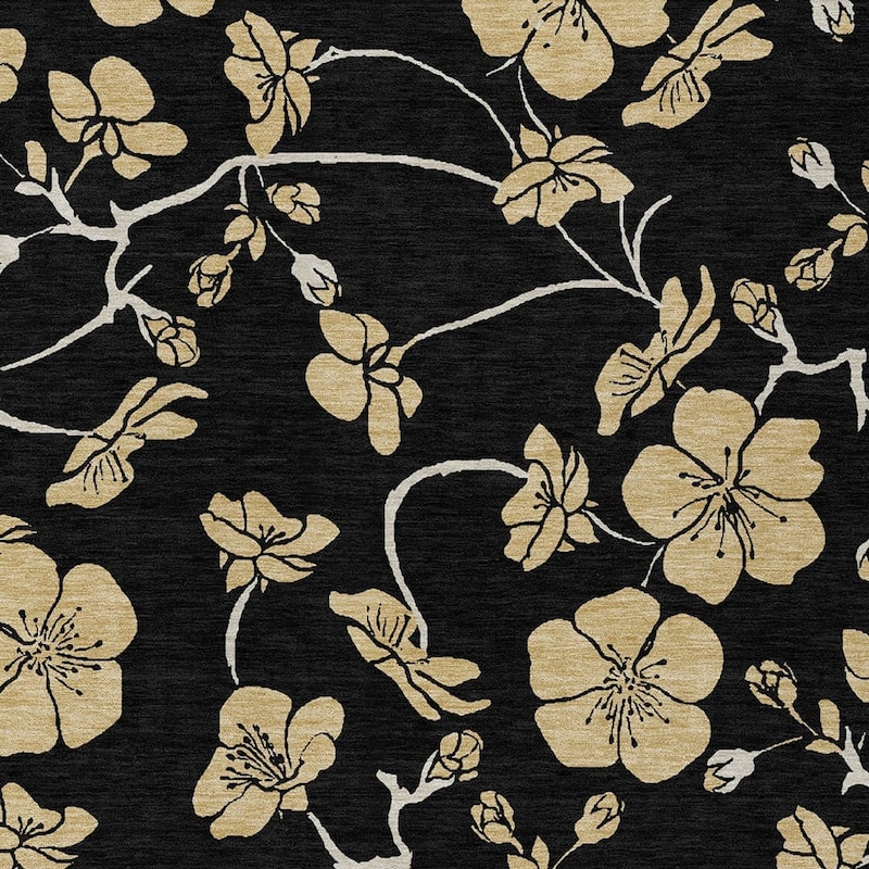 HomeRoots Floral Transitional Rectangle Outdoor Rug