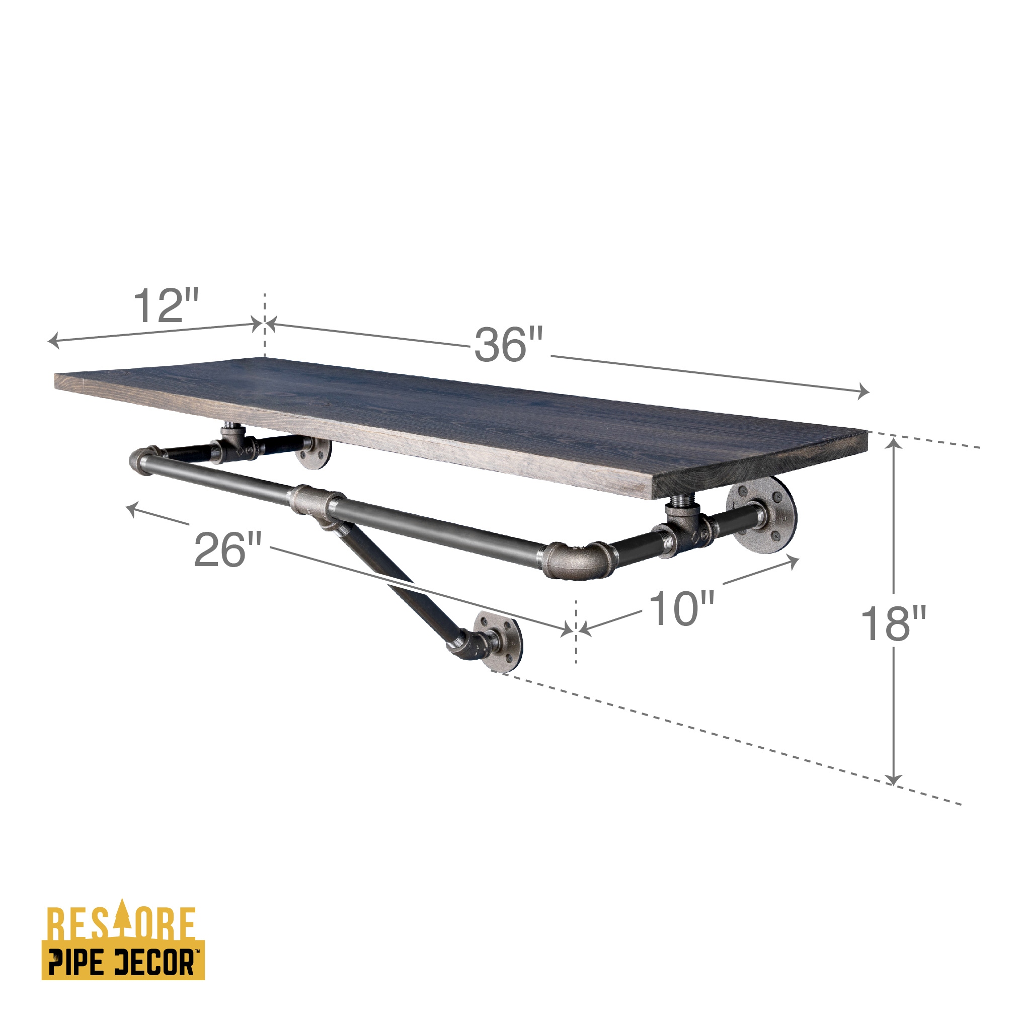 Wall mounted best sale pipe rack