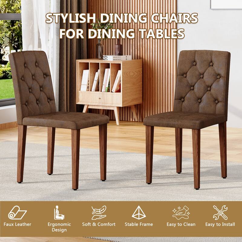 4-piece Technology Cloth Dining Chair: Ergonomically Designed with a Buckle Backrest,35 inches High, Metal Legs