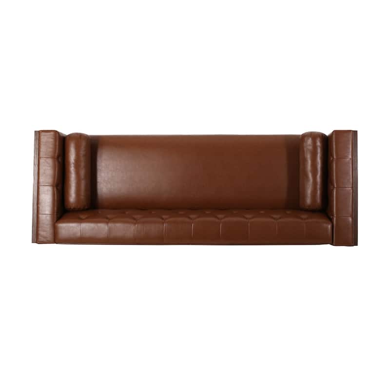 Faraway Modern Tufted Sofa w/ Accent Pillows by Christopher Knight Home
