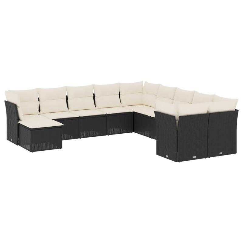 vidaXL Garden Sofa Set Black - 21.7 x 21.7 x 14.6