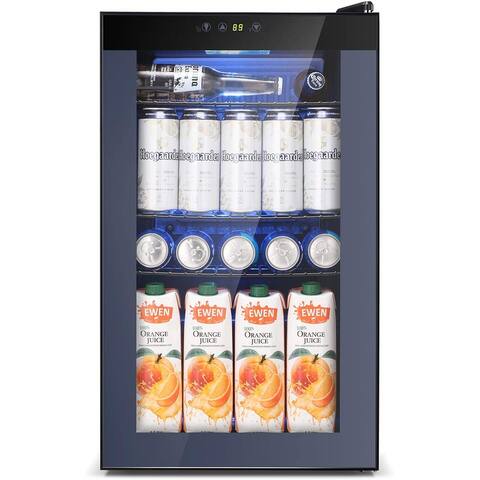 2.3 Cu.ft Beverage Refrigerator Cooler, 85 Can Drink Cooler Dispenser