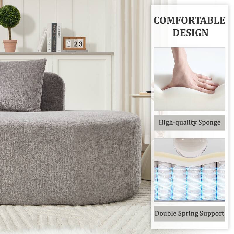 112.2" L-Shaped Boneless Sectional Sofa with Chaise, Chenille Upholstery, Memory Foam, No Assembly