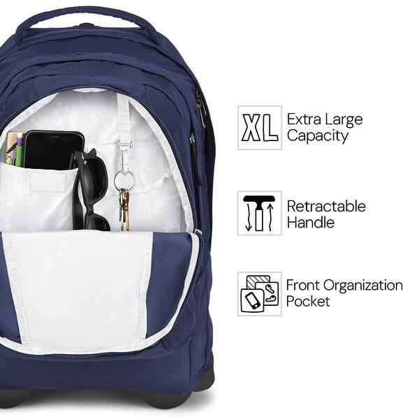 Rolling Backpack - Wheeled Travel Bag with 15-Inch Laptop Sleeve, One Size, Black - Bed Bath & Beyond - 42714394 Rolling Backpack - Wheeled Travel Bag with 15-Inch Laptop Sleeve, One Size, Black - Bed Bath & Beyond - 42714394