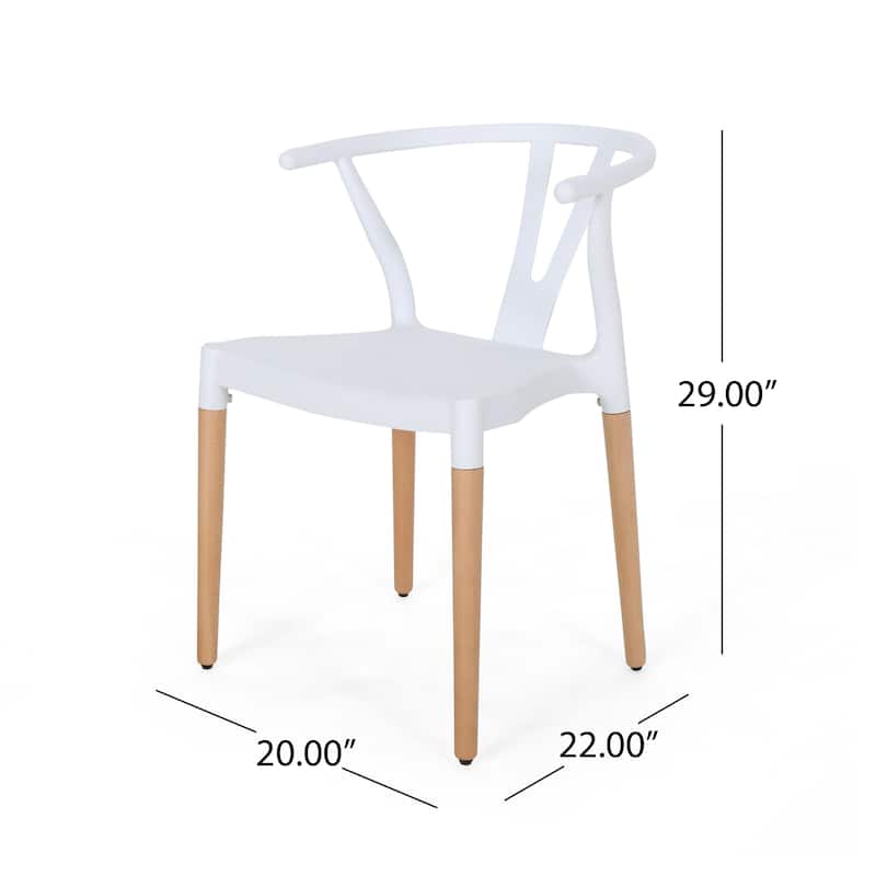 Modern Outdoor Set of 2 Dining Chairs with Crossback Design Wooden Legs, for Dining Room Living Room Balcony and Patio