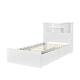 preview thumbnail 15 of 13, Twin Size Platform Bed Slat Support Storage Bed Frame with 2 Drawers, Slats, LED Headboard and Footboard - White
