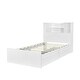 preview thumbnail 16 of 14, Twin Storage Platform Bed with 4 Shelves, 2 Drawers, LED Light, White