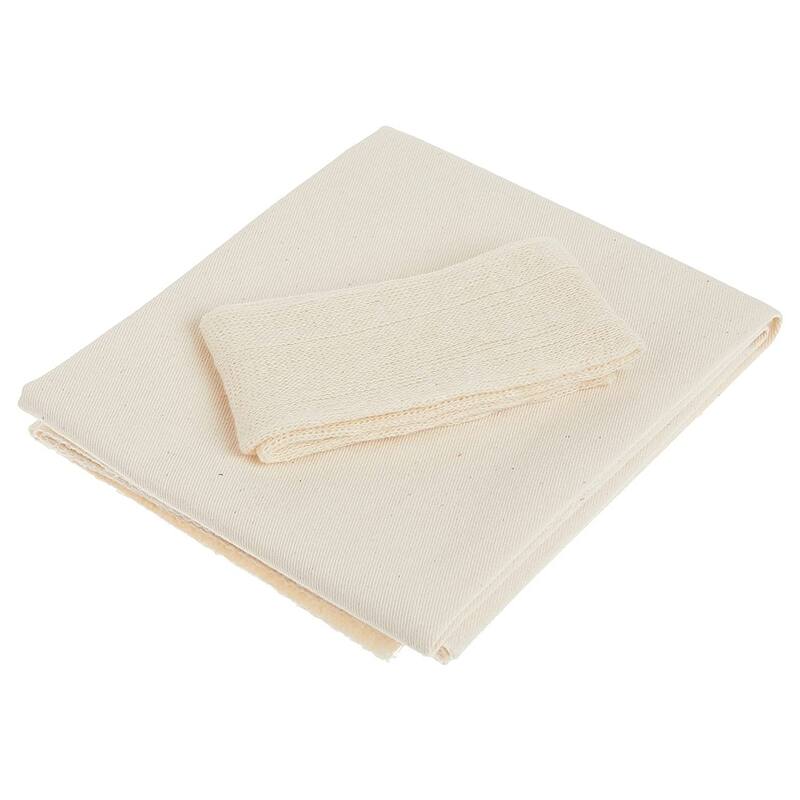 Regency 100% Cotton 20" x 24" Pastry Cloth & 15" Rolling Pin Cover Set for Dough
