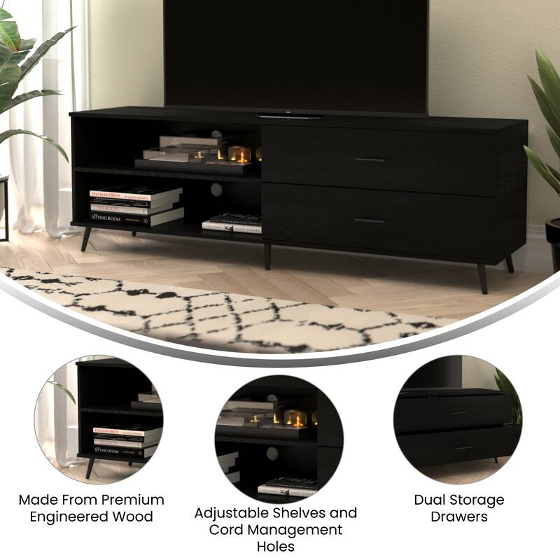 TV Stand for up to 60" TV's with Adjustable Shelf and Storage Drawers