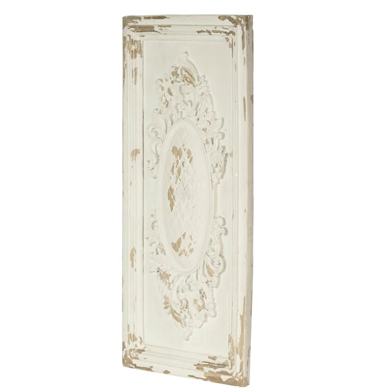 Bohemian Style Large Art Board Wall Decor Rectangular Sculpture with White Finish, for Birthday and Housewarming Party